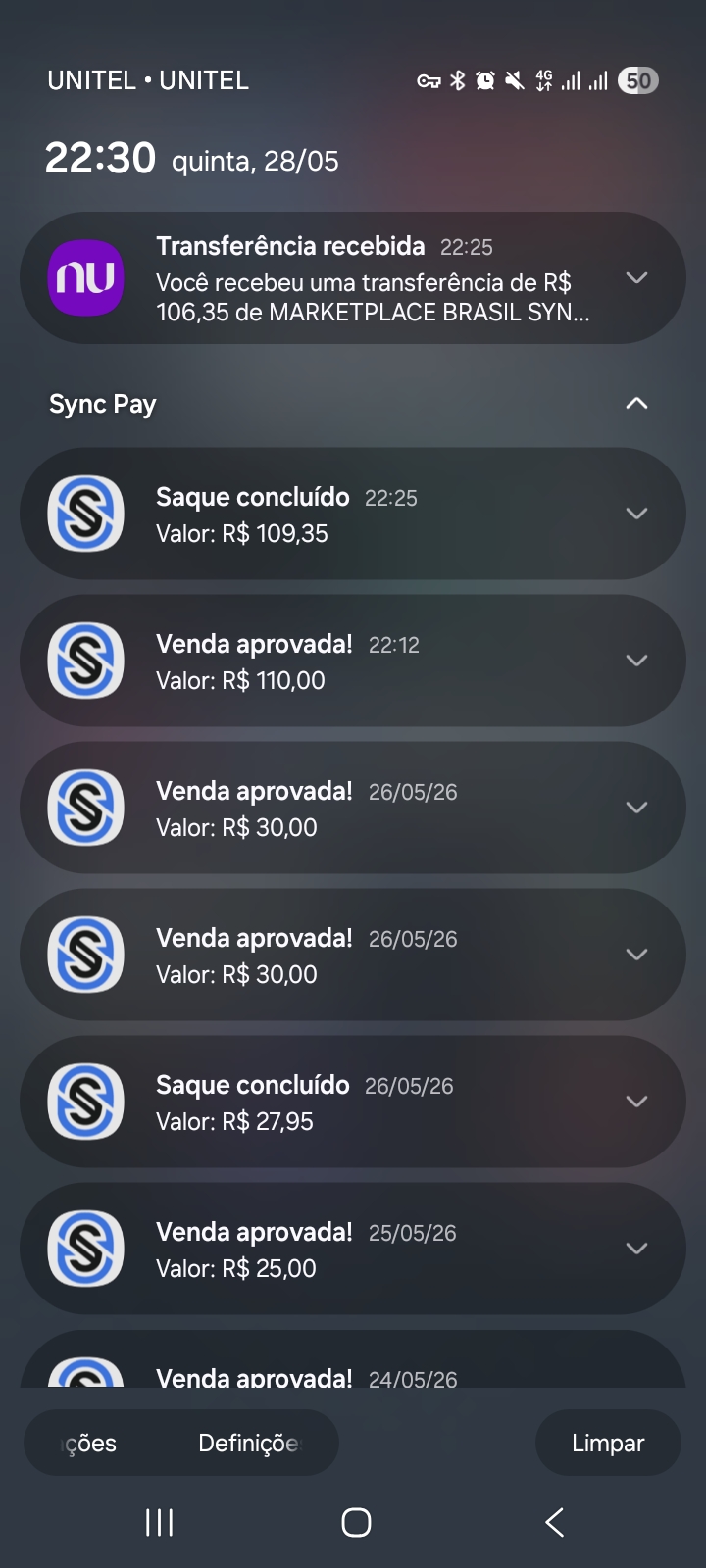 Transferência recebida R$ 106,35