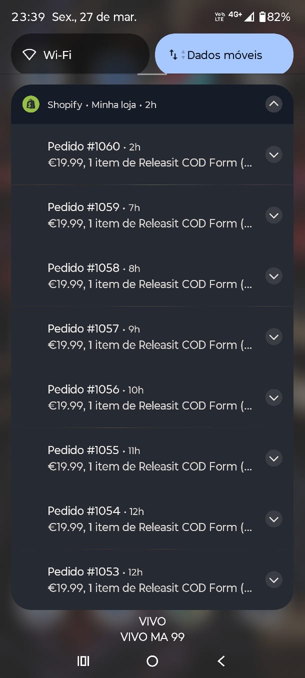 +8 pedidos no mesmo dia