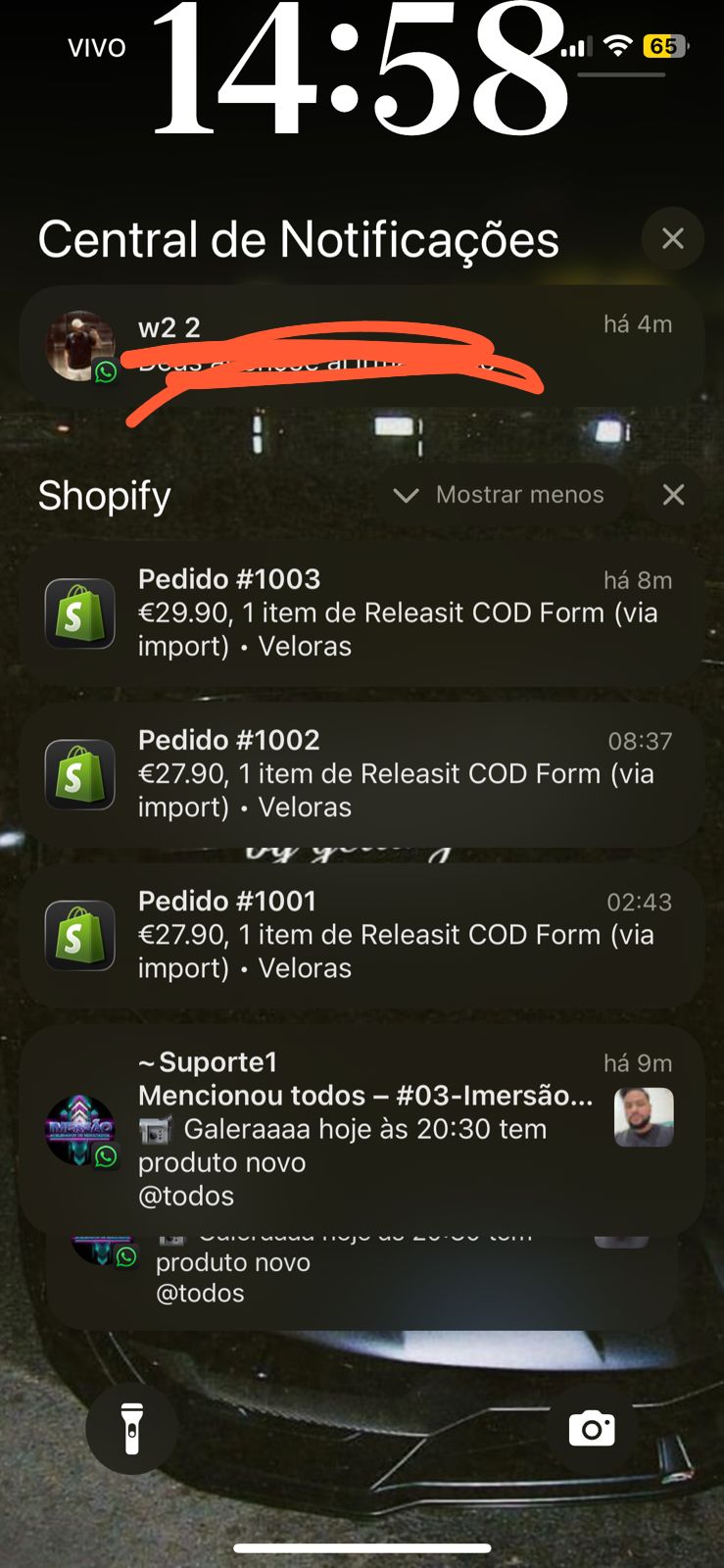 Primeiros pedidos do dia
